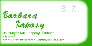 barbara kaposy business card